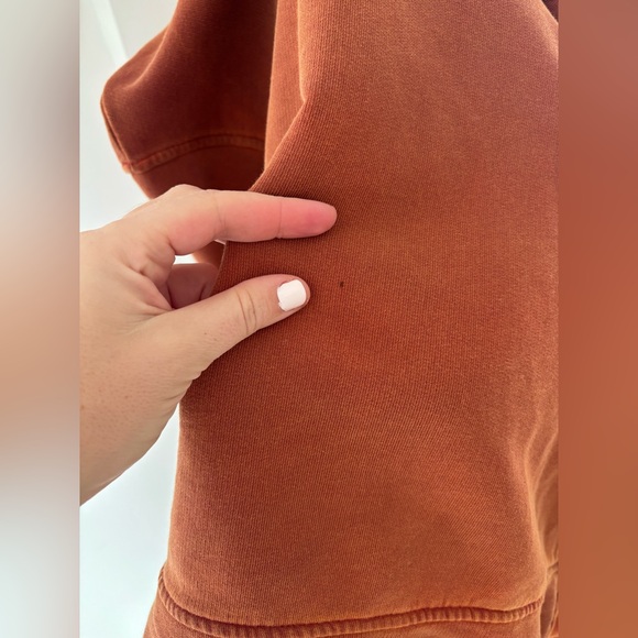 PARAJUMPERS Orange Fleece Pullover Logo Crewneck Sweatshirt Cotton Size Large - Picture 10 of 10